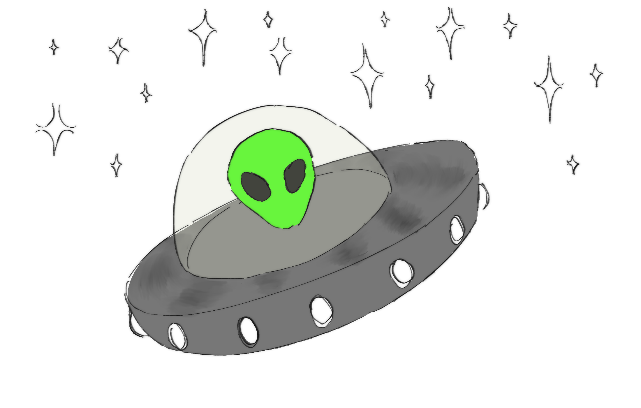alien in a spaceship